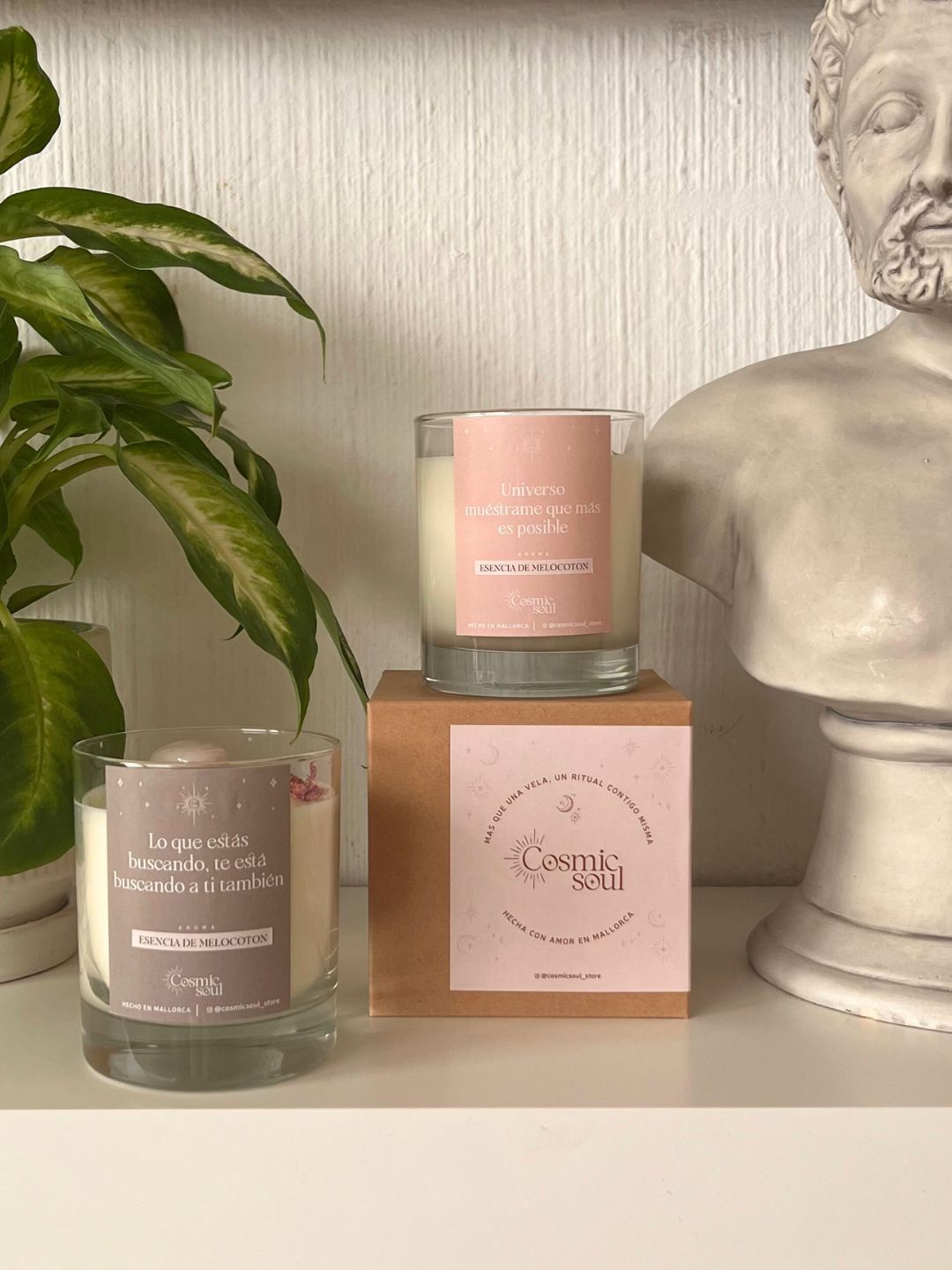 Vela Manifiéstalo Cristal | Esencia de Melocotón