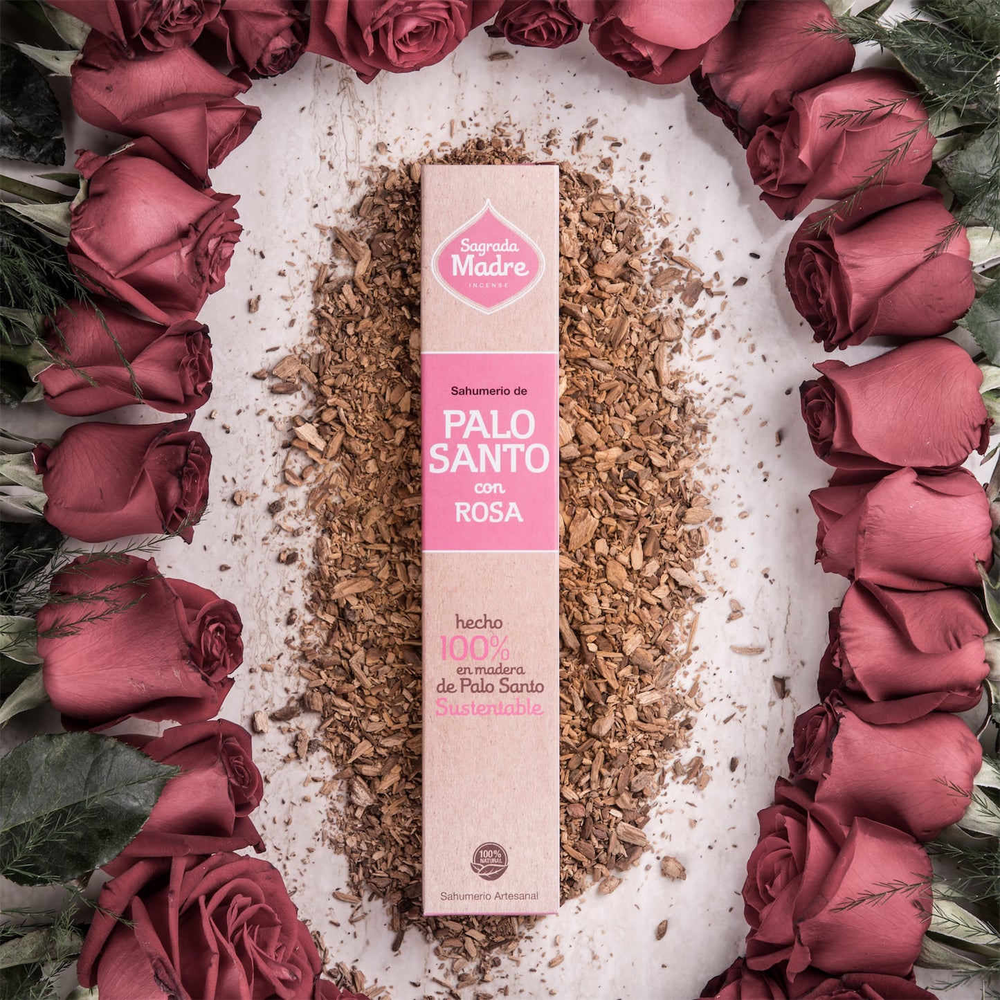 Incienso de Palo Santo con Rosas